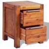 vidaXL Bedside Cabinet Solid Acacia Wood Brown 17.7"x16.8"x22.8"