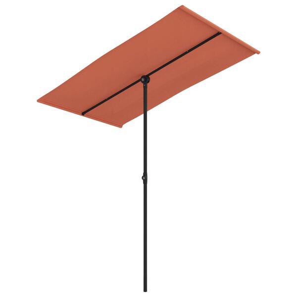 vidaXL Garden Parasol Terracotta Polyester, Aluminum Medium