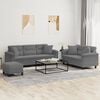vidaXL 3 Piece Sofa Set with Pillows Dark Gray Microfiber Fabric