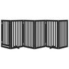 vidaXL Dog Gate Set of 6 Black Solid Poplar wood Foldable Dog Gate