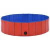 vidaXL Dog Swimming Pool Red PVC 47.2 x 11.8 in Collapsible