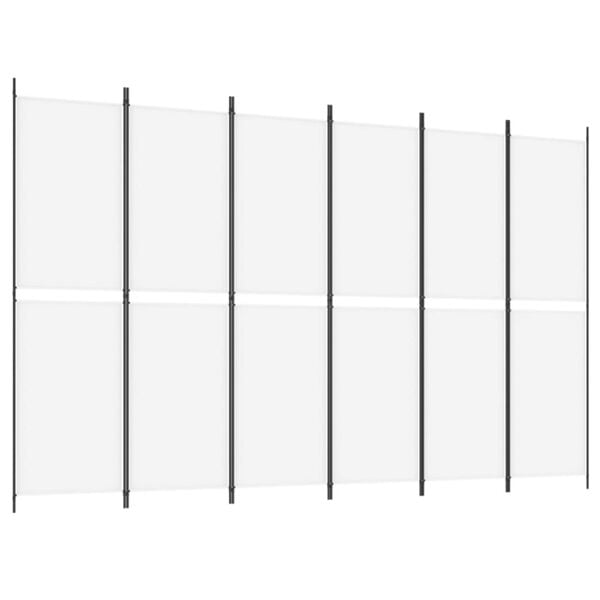 vidaXL 6-Panel Room Divider White 118.1"x78.7" Fabric