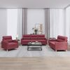 vidaXL Sofa Set Wine Red Polyester, Metal, Textilene, Plywood 3 Piece