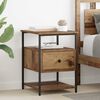 vidaXL Bedside Cabinet with Drawer Old Wood 15.75 x 16.54 x 22.05 in