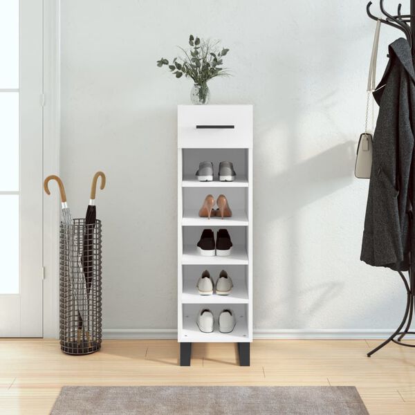 vidaXL Shoe Cabinet White Engineered wood, iron 41.3 in height