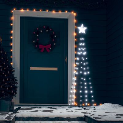 vidaXL Christmas Cone Tree Cold White 84 LEDs Decoration 19.7"x59.1"
