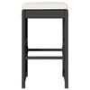 vidaXL Garden Bar Stool Set of 6 Black, Cream PE Rattan Compact