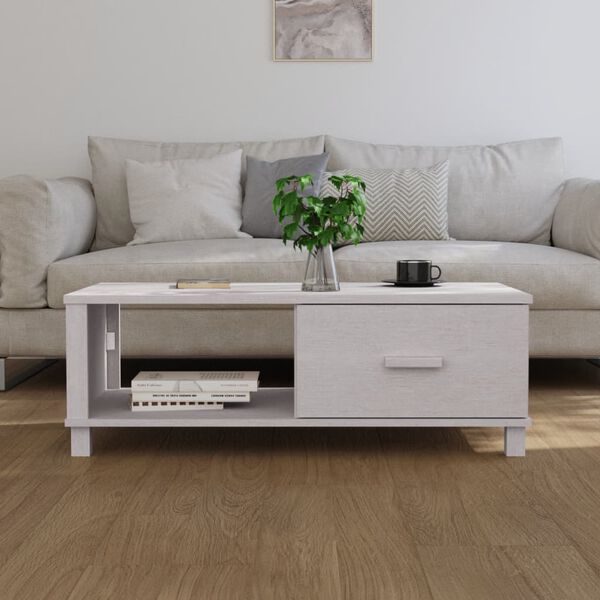 vidaXL Coffee Table White Solid Pine Wood, MDF Medium Coffee Table