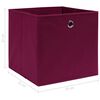 vidaXL Storage Box Set of 10 Dark Red Non-woven fabric (100% polyester)