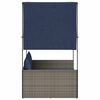 vidaXL Patio Double Sun Lounger Gray, Navy blue