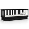 vidaXL Day Bed Black Solid pine wood Small Single