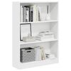 vidaXL Bookcase White Engineered wood Medium Bookcase Rectangular