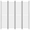 vidaXL 4-Panel Room Divider White 78.7"x78.7" Fabric