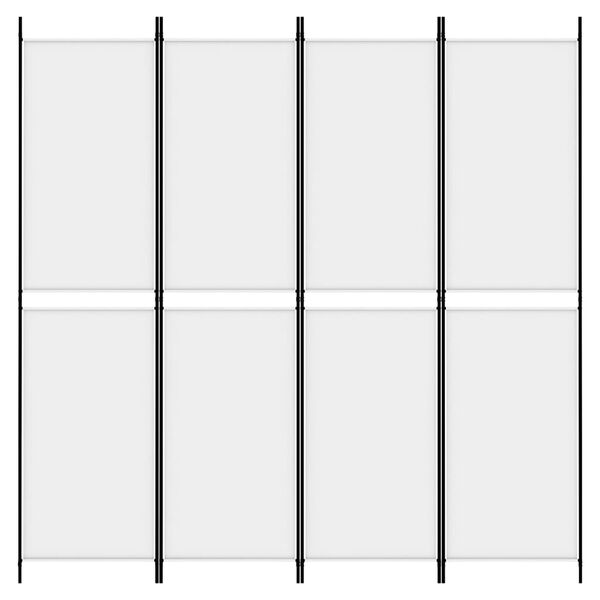 vidaXL 4-Panel Room Divider White 78.7"x78.7" Fabric