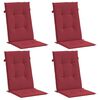 vidaXL Patio Highback Chair Cushions 4 pcs Wine Red 47.2x19.7x1.2" Fabric