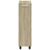 vidaXL Cabinet with Wheels Sonoma Oak 23.6"x8.7"x31.1" Engineered Wood