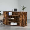 vidaXL Reception Desk Smoked Oak Engineered Wood Large Reception Desk