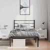 vidaXL Metal Bed Frame Black Steel 39.4 x 74.8 in Metal Bed Frame
