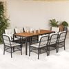 vidaXL Garden Dining Set Black, Cream white Poly Rattan Large