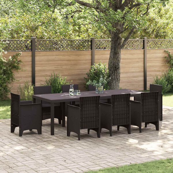 vidaXL Garden Table Brown 98.43 x 39.37 x 28.74 in Poly Rattan