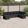 vidaXL Garden Sofa Set Black Poly Rattan Large Foldable