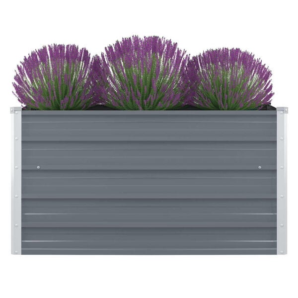 vidaXL Raised Garden Bed Grey Galvanized Steel 39.4x39.4x17.7 in Durable