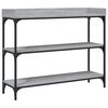 vidaXL Console Table Grey sonoma Engineered wood, metal Narrow
