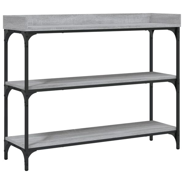 vidaXL Console Table Grey sonoma Engineered wood, metal Narrow