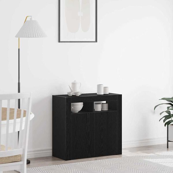 vidaXL Sideboard Black 31.5" x 13.8" x 29.5" Engineered wood