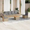 vidaXL Garden Sofa Set Beige PE rattan 7 Piece Modular