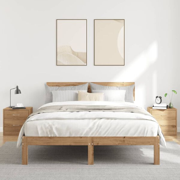 vidaXL Bedside Cabinet Set of 2 Artisan Oak Engineered Wood Small