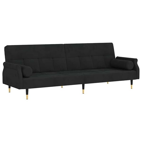 vidaXL Sofa Bed Black Velvet Standard