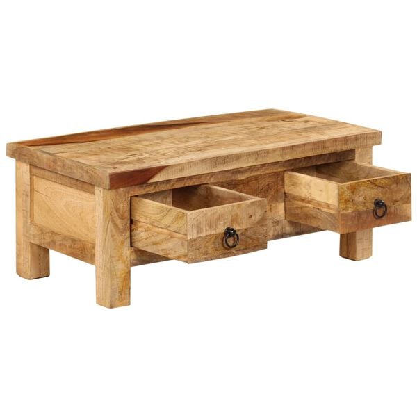 vidaXL Coffee Table Brown Solid Mango Wood 35.4 x 17.7 x 13.8 in