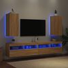 vidaXL TV Wall Cabinet Set of 2 Sonoma oak Engineered wood Compact