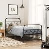 vidaXL Bed Frame Black Steel 35.4x74.8 in Bed Frame Rectangular