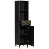 vidaXL Bathroom Cabinet Black Solid mango wood, engineered wood, iron