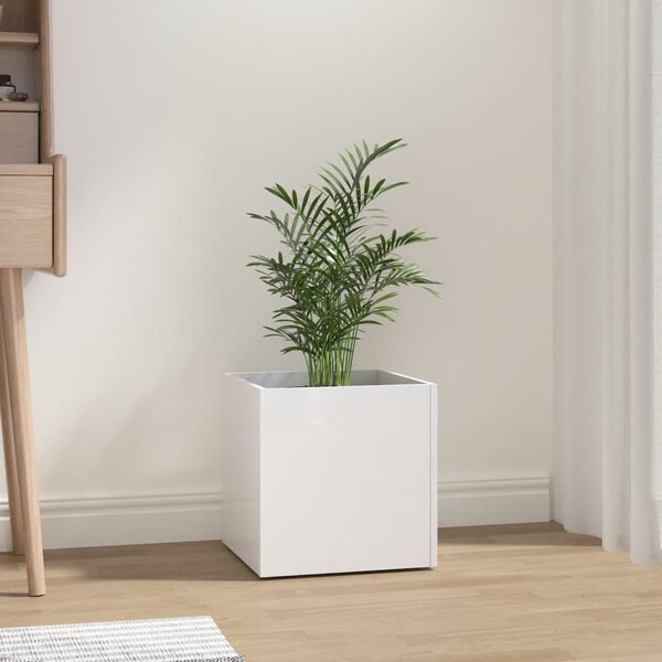 vidaXL Planter Box High gloss white Engineered wood