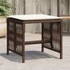 vidaXL Garden Stool Set of 4 Brown Poly Rattan Small