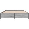 vidaXL Bed Frame Grey Sonoma Engineered wood, steel Double Durable