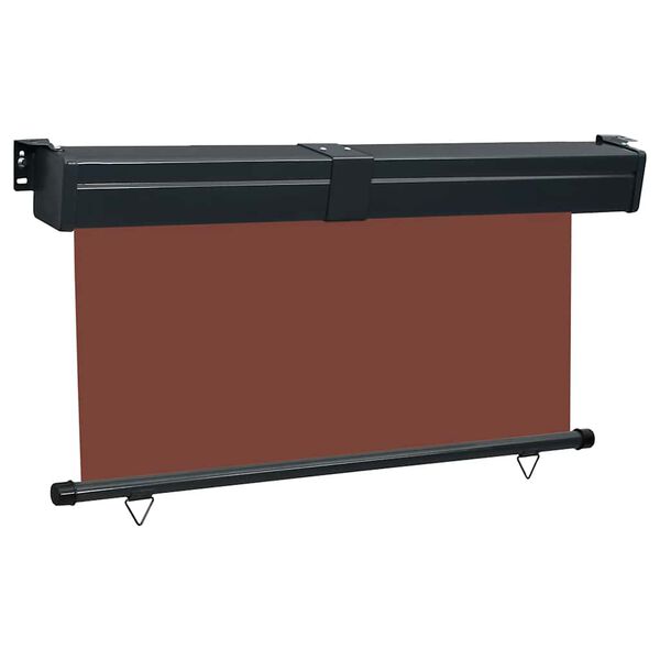 vidaXL Balcony Side Awning Brown Steel 57.1 x 98.4 in Retractable
