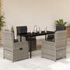 vidaXL Garden Dining Set Grey, Black, Dark Grey