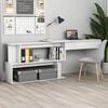 vidaXL Desk High gloss white Engineered wood Large Rotatable Desk