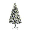 vidaXL Artificial Christmas Tree Green with flocked white snow PVC, Steel