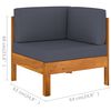vidaXL Wooden Lounge Set Dark Grey Solid Acacia wood Modular