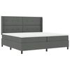 vidaXL Box Spring Bed with Mattress Dark gray 78.7&ldquo; x 78.7&rdquo; fabric