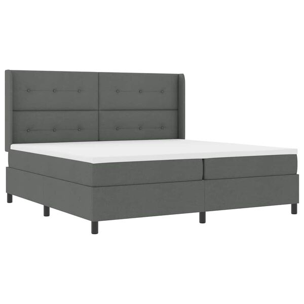 vidaXL Box Spring Bed with Mattress Dark gray 78.7&ldquo; x 78.7&rdquo; fabric
