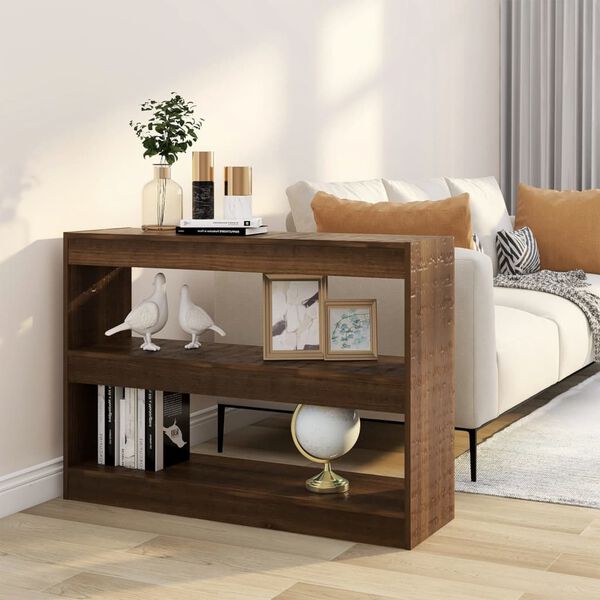 vidaXL Bookcase Brown oak Engineered wood Medium Bookcase Rectangular