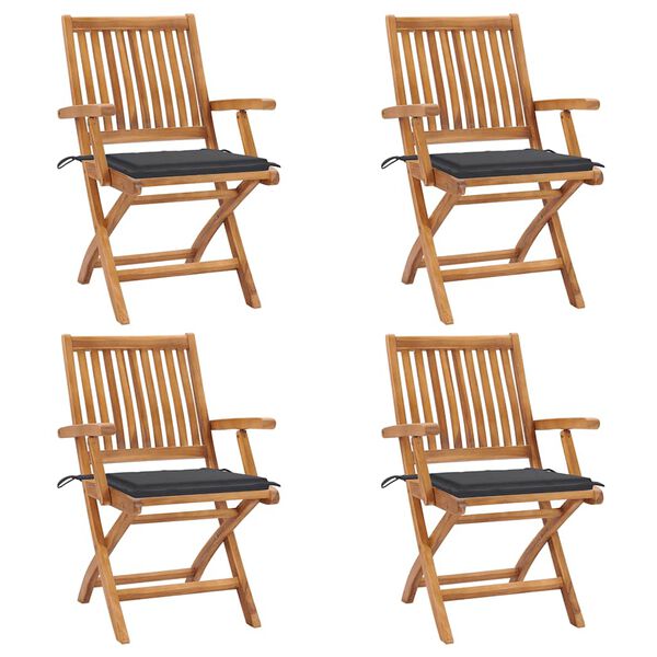 vidaXL Garden Chair Set of 4 Anthracite