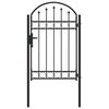 vidaXL Fence Gate with Arched Top Steel 40.9" x 59.1" Black