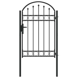 vidaXL Fence Gate with Arched Top Steel 40.9" x 59.1" Black